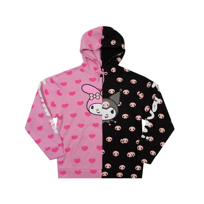 Hello Kitty My Melody & Kuromi Split Pullover Hoodie Kolorowe | PL_HK35614