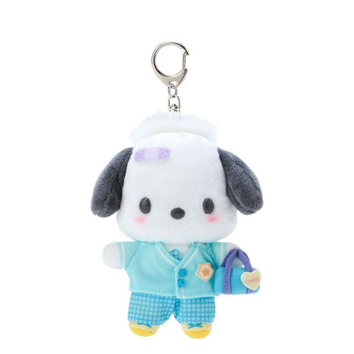 Hello Kitty Pochacco Plush Mascot Keychain (Sanrio Academy Series) Białe Niebieskie | PL_HK79725