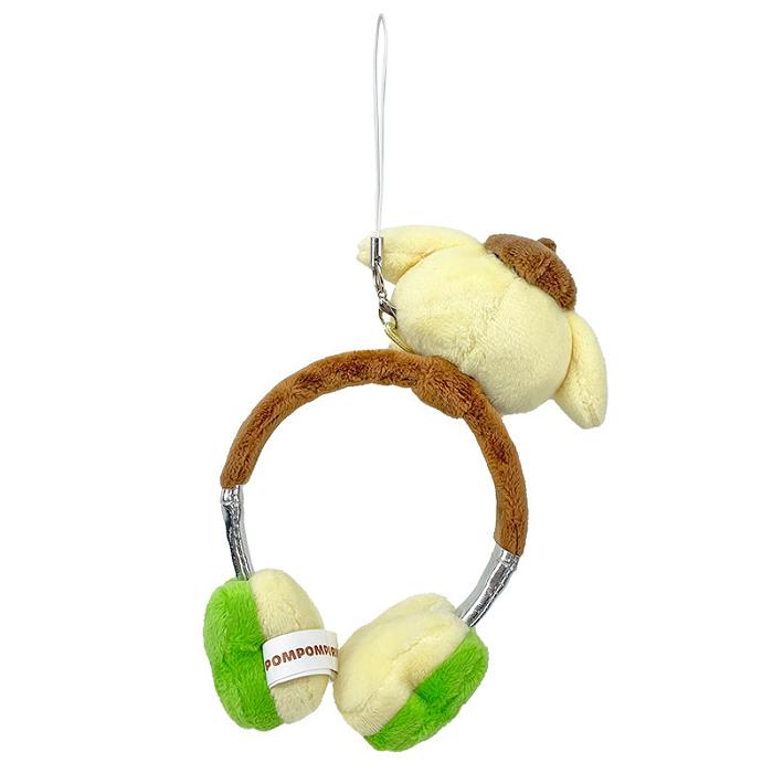 Hello Kitty Pompompurin Plush Headphones Bag Charm Zielone | PL_HK99103