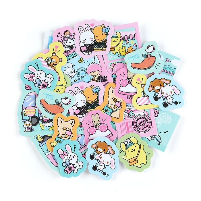 Hello Kitty Sanrio Character 24-pc Mini Sticker Pack (Day at the Funfair Series) Niebieskie | PL_HK66886