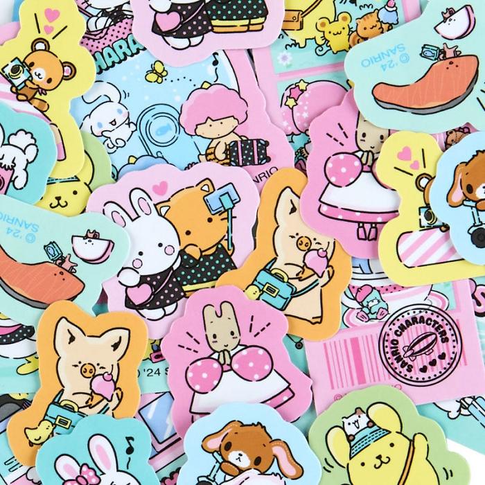 Hello Kitty Sanrio Character 24-pc Mini Sticker Pack (Day at the Funfair Series) Niebieskie | PL_HK66886