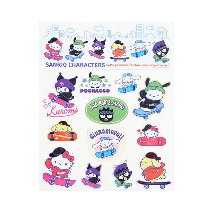 Hello Kitty Sanrio Characters 13-pc Sticker Sheet (Sk8r Squad Series) Kolorowe | PL_HK76459