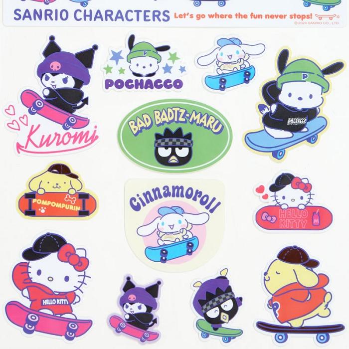 Hello Kitty Sanrio Characters 13-pc Sticker Sheet (Sk8r Squad Series) Kolorowe | PL_HK76459