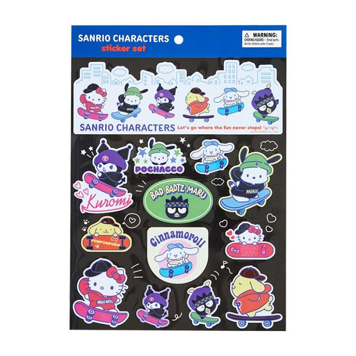 Hello Kitty Sanrio Characters 13-pc Sticker Sheet (Sk8r Squad Series) Kolorowe | PL_HK76459