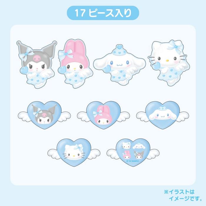 Hello Kitty Sanrio Characters 17-pc Sticker Pack (Dreaming Angel Series Pt 2) Niebieskie | PL_HK60878