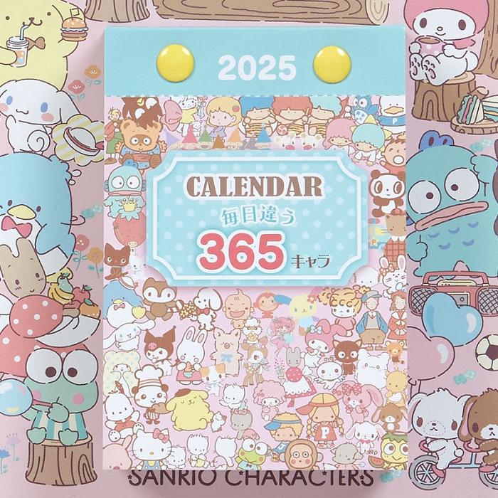 Hello Kitty Sanrio Characters 2025 Daily Wall Calendar Różowe Niebieskie | PL_HK31344