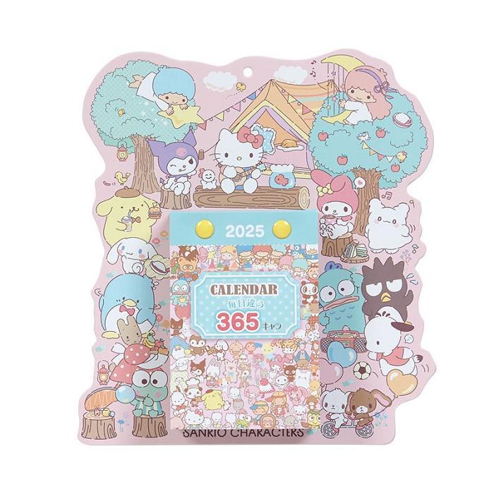 Hello Kitty Sanrio Characters 2025 Daily Wall Calendar Różowe Niebieskie | PL_HK31344