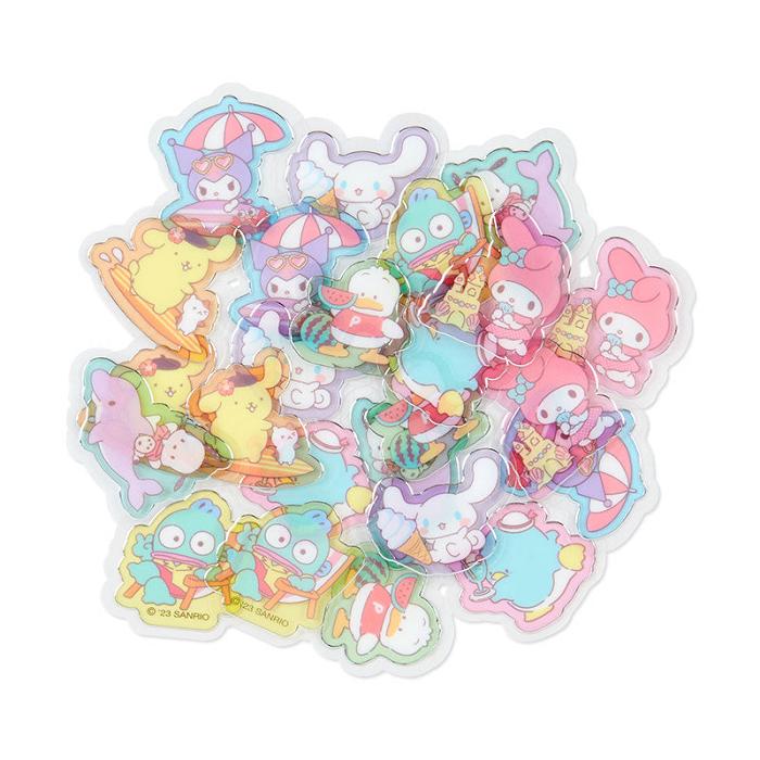 Hello Kitty Sanrio Characters 24-Piece Summer Tee Mini Sticker Pack Kolorowe | PL_HK22383