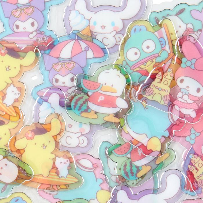 Hello Kitty Sanrio Characters 24-Piece Summer Tee Mini Sticker Pack Kolorowe | PL_HK22383