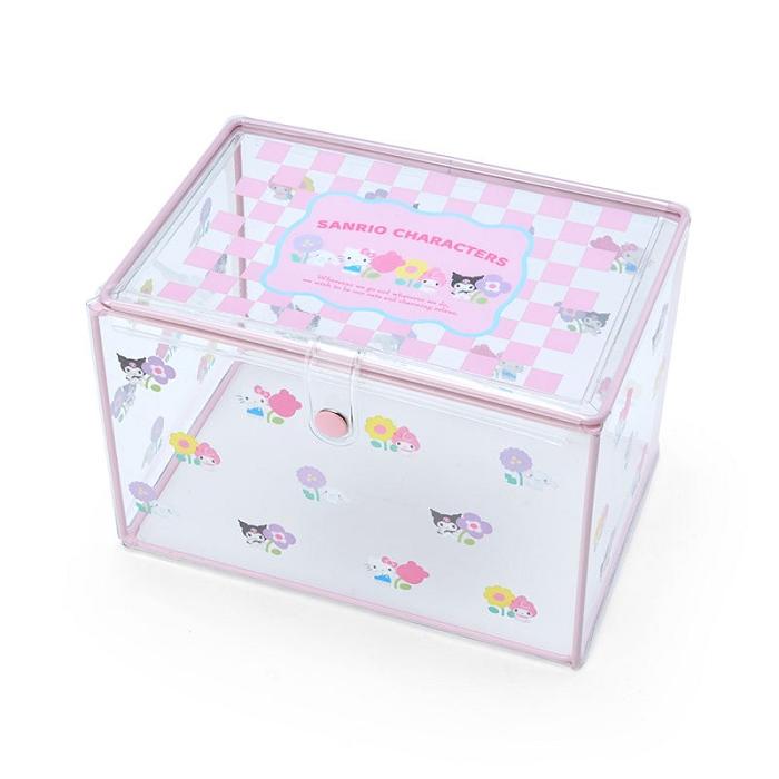 Hello Kitty Sanrio Characters Clear Storage Case (Pastel Check Series) Różowe | PL_HK35617