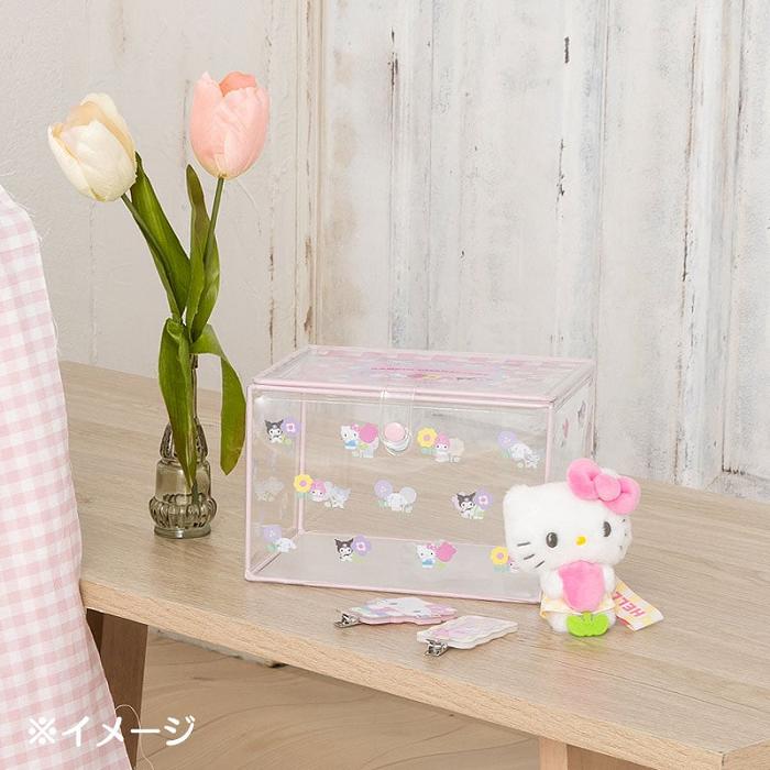 Hello Kitty Sanrio Characters Clear Storage Case (Pastel Check Series) Różowe | PL_HK59141