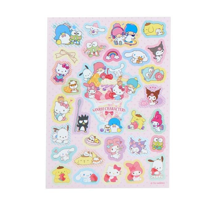 Hello Kitty Sanrio Characters Memo Pad & Sticker Set Różowe Niebieskie | PL_HK38796