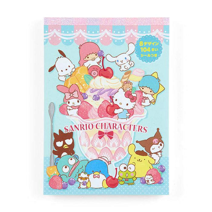 Hello Kitty Sanrio Characters Memo Pad & Sticker Set Różowe Niebieskie | PL_HK38796