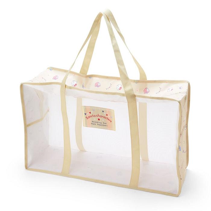 Hello Kitty Sanrio Characters Mesh Storage Tote (Large) Złote | PL_HK91469