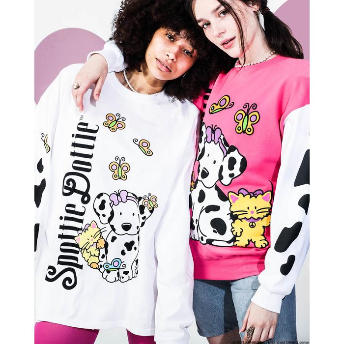 Hello Kitty Spottie Dottie x Dumbgood Distressed Long Sleeve Żółte | PL_HK81124